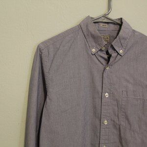 j. crew / collared shirt / blue vertical stripes